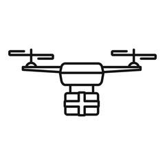 Poster - Postal drone delivery icon. Outline postal drone delivery vector icon for web design isolated on white background