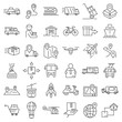 © anatolir - Relocation icons set. Outline set of relocation vector icons for web design isolated on white background