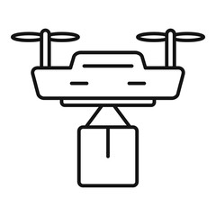 Poster - city drone delivery icon. outline city drone delivery vector icon for web design isolated on white b