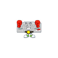 Sticker - A sporty Boxing white keyboard cartoon character design style