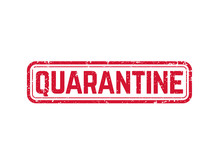 Quarantine Sign, Grunge Vector Stamp