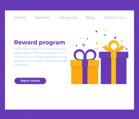 Wall Mural - reward program, website design, vector