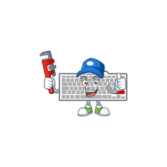 Poster - Smiley Plumber white keyboard on mascot picture style