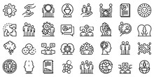Sociology Icons Set. Outline Set Of Sociology Vector Icons For Web Design Isolated On White Background