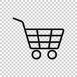 © Lysenko.A - Shopping cart icon in flat style. Trolley vector illustration on white isolated background. Basket business concept.