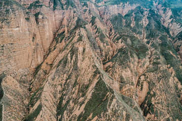 Wall Mural - aerial view of  barren hills