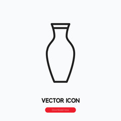 Poster - Vase icon vector. Linear style sign for mobile concept and web design. Vase symbol illustration. Pixel vector graphics - Vector.