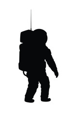 Wall Mural - Space pilot silhouette vector, astronaut 