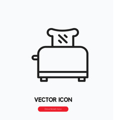 Poster - Toaster icon vector. Linear style sign for mobile concept and web design. Toaster symbol illustration. Pixel vector graphics - Vector.	