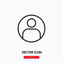 Poster - User profile icon vector. Linear style sign for mobile concept and web design. User symbol illustration. Pixel vector graphics - Vector.	