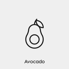 Poster - avocado icon vector. Linear style sign for mobile concept and web design. avocado symbol illustration. Pixel vector graphics - Vector.	