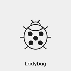 Poster - Ladybug icon vector. Linear style sign for mobile concept and web design. Ladybug symbol illustration. Pixel vector graphics - Vector.	