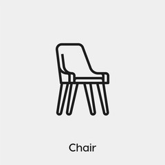 Poster - Chair icon vector. Linear style sign for mobile concept and web design. Chair symbol illustration. Pixel vector graphics - Vector.	
