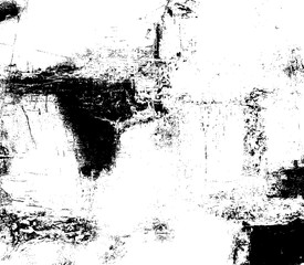 Aufkleber - Black paint stains on white background. Grunge scratches pattern. Shabby rustic wall.