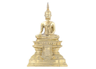 Wall Mural - golden buddha statue isolated on white background