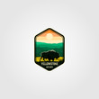 bison on yellowstone national park logo vector illustration