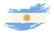 Argentinean flag grunge brush background. Vector illustration.