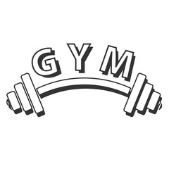 Poster - Gym sign with dumbbell. Gym sign with dumbbell on white background vector
