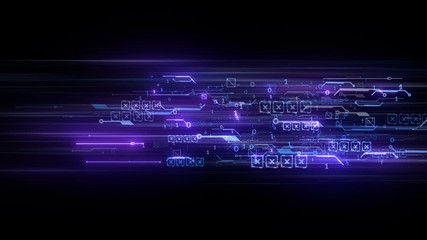Wall Mural - data transfer digital animation background tech