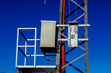 electric pole, power distribution in nature, high voltage and danger of injury, electricity transmission pylon, transmission from a power plant to a city