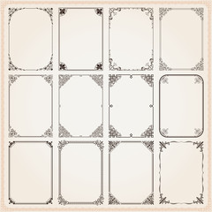 Canvas Print - decorative frames and borders rectangle proportions set 9