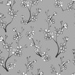 Seamless cherry blossom flower pattern. Botanical hand-drawn watercolor illustration. Design for packaging, weddings, fabrics, textiles, Wallpaper, website, postcards.