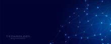 Technology Network Connection Blue Mesh Banner Design