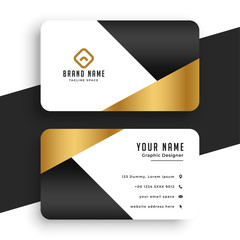 minimal premium golden business card template design