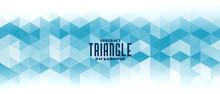 Abstract Blue Triangle Grid Pattern Banner Design