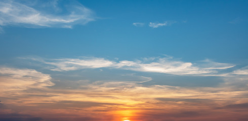 Wall Mural - sunrise in blue sky background
