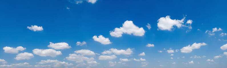 Wall Mural - panorama blue sky with white cloud background nature view