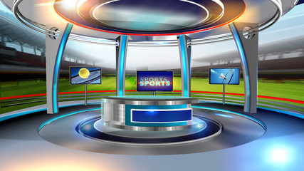 Wall Mural - Sports Virtual set studio for green footage Realize your vision for a professional-looking studio  wherever you want it. With a simple setup, a few square feet of space, and Virtual Set ,