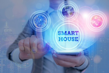Poster - handwriting text writing smart house. conceptual photo homes that have electronic devices and contro