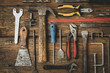 © FabbriDG - Set of old tools on wooden table