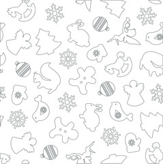 Wall Mural - Christmas vector seamless pattern