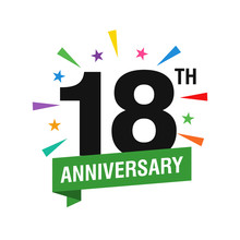 18th Years Anniversary Logo Design Vector