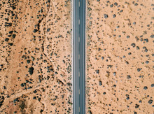 A Highway In The Desert Of USA Aerial View From The Air