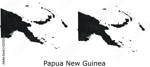 Fotografía Papua New Guinea vector maps with administrative regions, municipalities, depart