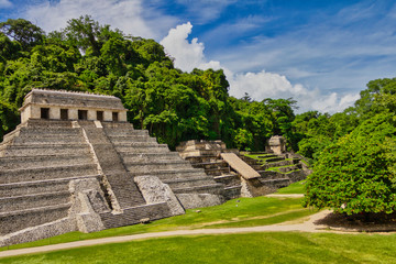 lateral view of Palenque ruins main building