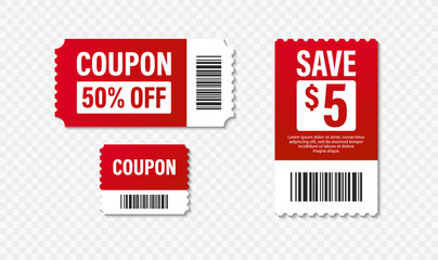 Wall Mural - set of template coupon. gift coupon element template, graphics design. voucher promo code. shopping,