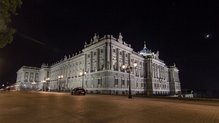 Wall Mural - Royal Palace of Madrid Palacio Real de Madrid timelapse hyperlapse at night