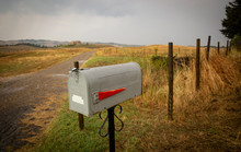 US Mail Box In The Countryside On An Autumnal Landscape