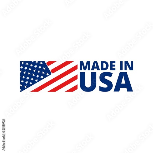 Made in USA badge with american flag Tableau sur Toile