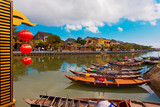 Fototapeta Mapy - River boats in ancient Hoi An Vietnam 