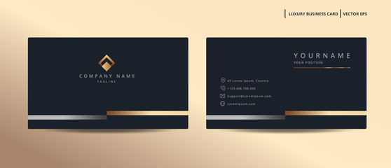 Luxury design business card with gold style minimalist template