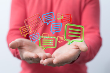 Online people network. Using internet for communication..