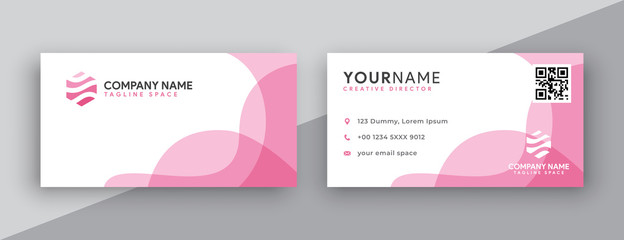 Wall Mural - pink business card design. modern double sided business card design concept , clean and modern style
