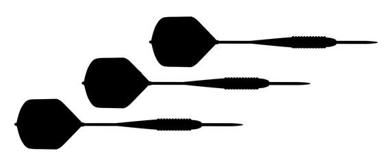 Wall Mural - Dart Set In Black Silhouette