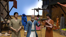 Jesus Parable Of The Prodigal Son: And He Said, A Certain Man Had Two Sons. 3D Illustration.