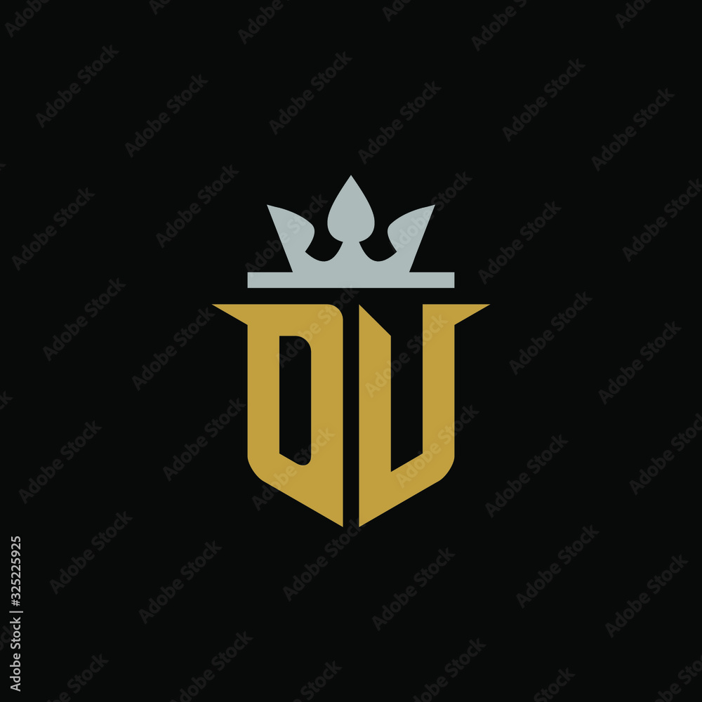 Initials Letter DV Shield King Logo Design Stock Vector | Adobe Stock